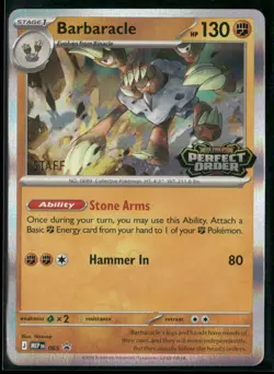 Barbaracle MEP 065 STAFF - Pokemon TCG Perfect Order 2026 Promo NM - Image 1