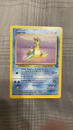 Pokemon TCG Lapras 25/62 Fossil Non-Holo Rare NM - Image 1