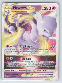 Mewtwo VSTAR Ultra Rare Pokemon GO 031/078 Holo NM - Image 1