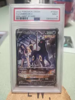 2022 Pokemon SWSH Brilliant Stars Umbreon V Full Art #TG22 PSA 9🔥 - Image 1