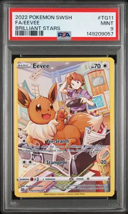 Eevee TG11/TG30 Swsh09: Brilliant Stars Trainer Gallery Holo - PSA 9 MINT - Image 1