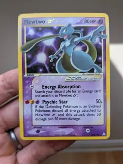 Mewtwo Gold Star Holo 2006 Pokemon Ex Holon Phantoms #103 DMG with Swirl - Image 1