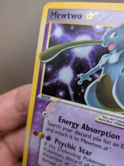 Mewtwo Gold Star Holo 2006 Pokemon Ex Holon Phantoms #103 DMG with Swirl - Image 2