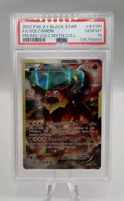 2017 POKEMON XY BLACK STAR PROMO #XY185 FULL ART VOLCANION PSA 10 - Image 1
