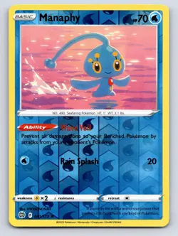 Manaphy 041/172 Rare Brilliant Stars Pokemon Reverse Holo Near Mint - Image 1