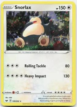 Snorlax (Cosmos Holo) 140/202 Promo Blister Exclusives Pokemon LP - Image 1