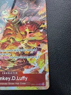 Bandai One Piece CCG Monkey D. Luffy OP01-024 Romance Dawn SR Alt Art Holo - Image 5