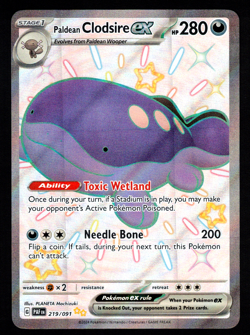 Pokemon Card Paldean Clodsire ex 219/091 Paldean Fates Shiny Ultra Rare Holo NM - Image 1