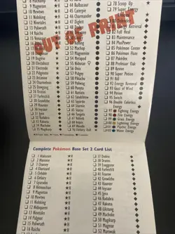 Pokemon Card List 2000 Team Rocket Includes Base Set And More Wotc Vintage - Image 2