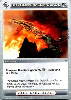 Chaotic TCG Card Khybon's Mech-Blade Forged Unity Common Battlegear LP Used Code - Image 1