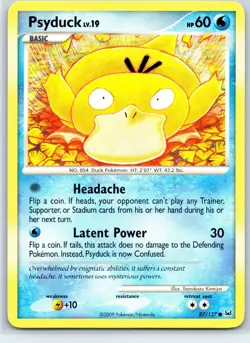 Psyduck Common Platinum 87/127 Pokemon Card NM - Image 1