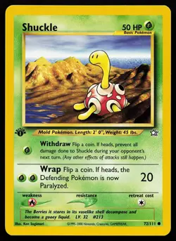 Shuckle 72/111 1st Edition Common Neo Genesis Pokemon Card - Image 1