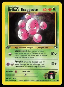 Erika's Exeggcute 77/132 1st Edition Common Gym Heroes Pokemon Card - Image 1