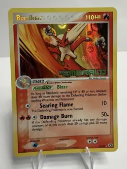 Pokemon TCG Blaziken 1/106 EX Emerald Stamped Reverse Holo Card English - Image 1