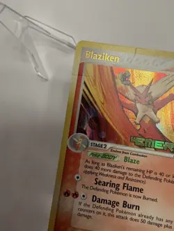 Pokemon TCG Blaziken 1/106 EX Emerald Stamped Reverse Holo Card English - Image 3