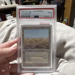 Wizards of the Coast MTG Scrubland Unlimited PSA 9 Mint Graded English 1993 - Image 1