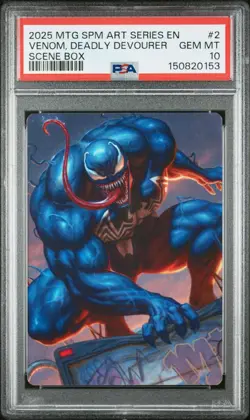 2025 MTG MARVEL'S SPIDER-MAN SCENE BOX ART SERIES VENOM, DEADLY DEVOURER PSA 10 - Image 1