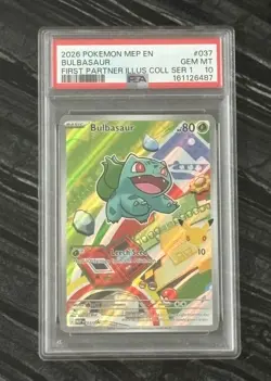 Pokemon First Partner Illustration Collection Series 1 Bulbasaur 037 PSA 10 - Image 1