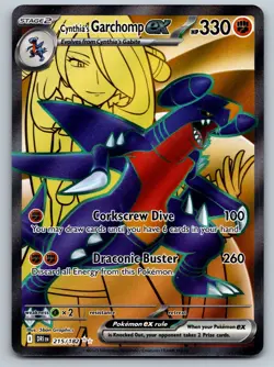 Pokemon TCG SV10: Destined Rivals Cynthia's Garchomp ex 215/182 Ultra Rare 2025 - Image 1