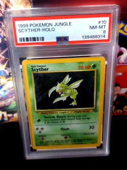 1999 Pokemon Jungle Scyther Holo 10/64 PSA 8 - Image 1