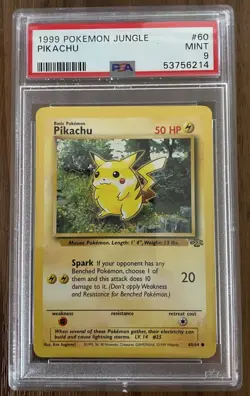 PSA 9 Mint Pikachu #60 1999 Pokemon Jungle WOTC Vintage - Image 1
