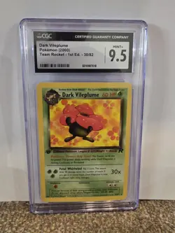 CGC 9.5 GEM MINT Dark Vileplume 1st Edition Team Rocket 30/82 Pokemon Non-Holo - Image 1