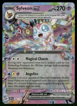 2024 Sylveon ex 086/191 Double Rare Holo NM SV08: Surging Sparks Pokemon - Image 1