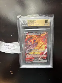 2025 POKEMON EN-DESTINED RIVALS #229 TEAM ROCKET'S MOLTRES EX BGS 10 PRISTINE - Image 1