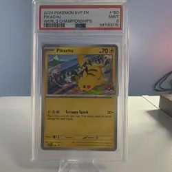 PSA 9 MINT 2024 Pokemon World Championship PIKACHU #190 SVP Promo - Image 1