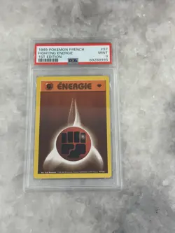 PSA 9 Fighting Energie Mint French Base Set 1st Edition 1999 Pokemon - Image 1