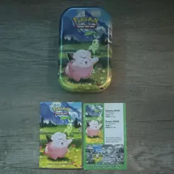 Pokemon TCG Mini Tin Storage Case, Clefairy & Chikorita - Image 1
