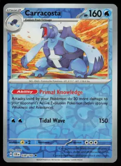 Carracosta 38/142 Rare Stellar Crown Pokemon Reverse Holo Near Mint - Image 1