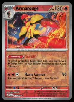 Armarouge 015/091 Rare Paldean Fates Pokemon Reverse Holo Near Mint - Image 1