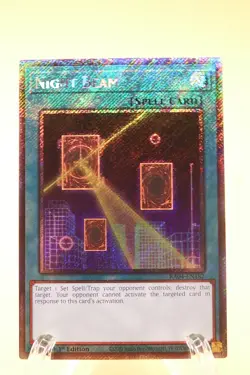 Yugioh! Night Beam - RA04-EN182 - Platinum Secret Rare - 1st Edition Near Mint, - Image 1