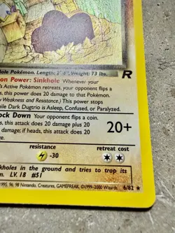 Pokemon Dark Dugtrio 6/82 1st Edition Holo Swirl Team Rocket WOTC 2000 - Image 2