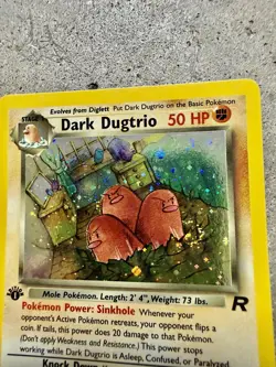 Pokemon Dark Dugtrio 6/82 1st Edition Holo Swirl Team Rocket WOTC 2000 - Image 3
