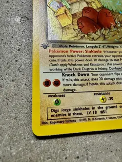 Pokemon Dark Dugtrio 6/82 1st Edition Holo Swirl Team Rocket WOTC 2000 - Image 5