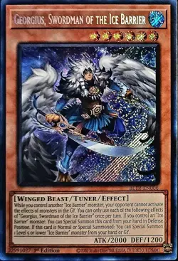 Yugioh! - Georgius, Swordman of the Ice Barrier BLTR-EN006 - Secr Rare - 1st Ed. - Image 1