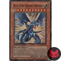 Yugioh Blue-Eyes Shining Dragon MOV-EN001 Super Rare Limited Edition HP - Image 1