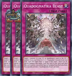Yugioh 3x Quadogmatika Beast DOOD-EN078 Common 1st Ed NM - Image 1
