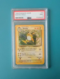 Pokemon Card Raichu 14/102 Holo Base Set WOTC 1999 *PSA 9* - Image 1