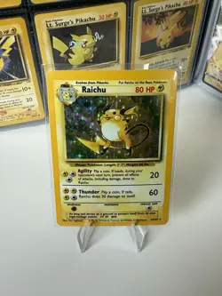 Pokemon Raichu Holo Card Base Set 14/102 1999 TGC WOTC - Image 1