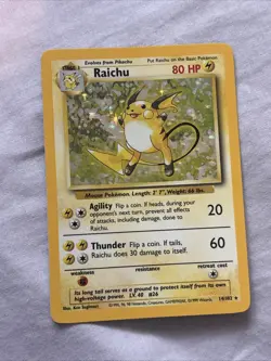 Pokemon Card WOTC 1999 Raichu 14/102 Base Set Holo Rare Card Lp - Image 1