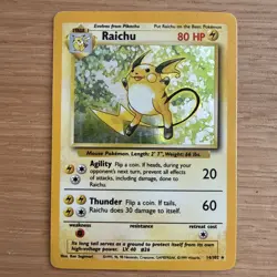 Pokemon Raichu 14/102 Base Set Holo Rare WOTC 1999 – Excellent Condition - Image 2