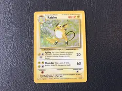 Pokemon TCG Raichu Holo Rare Card 14/102 Base Set 1999 WOTC LP - Image 1