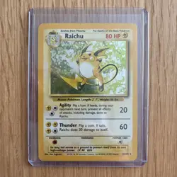 Pokemon Raichu 14/102 Base Set Holo Rare WOTC 1999 – Moderately Played - Image 1