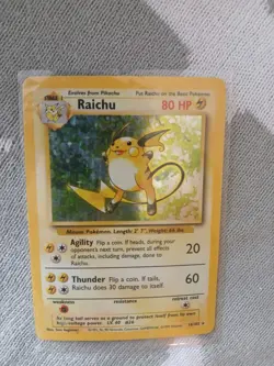 Pokemon Raichu 14/102 Base Set Holo Rare WOTC 1999 – LP Excellent Condition - Image 1
