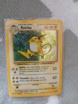 Pokemon Raichu 14/102 Base Set Holo Rare WOTC 1999 – LP Excellent Condition - Image 4