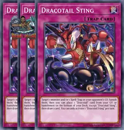 Yugioh 3x Dracotail Sting DOOD-EN077 Common 1st Ed NM - Image 1