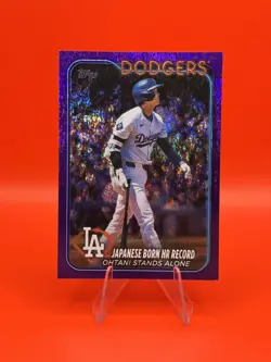 2024 Topps Update Series Shohei Ohtani US123 Dodgers Purple Holo Foilboard /799 - Image 1